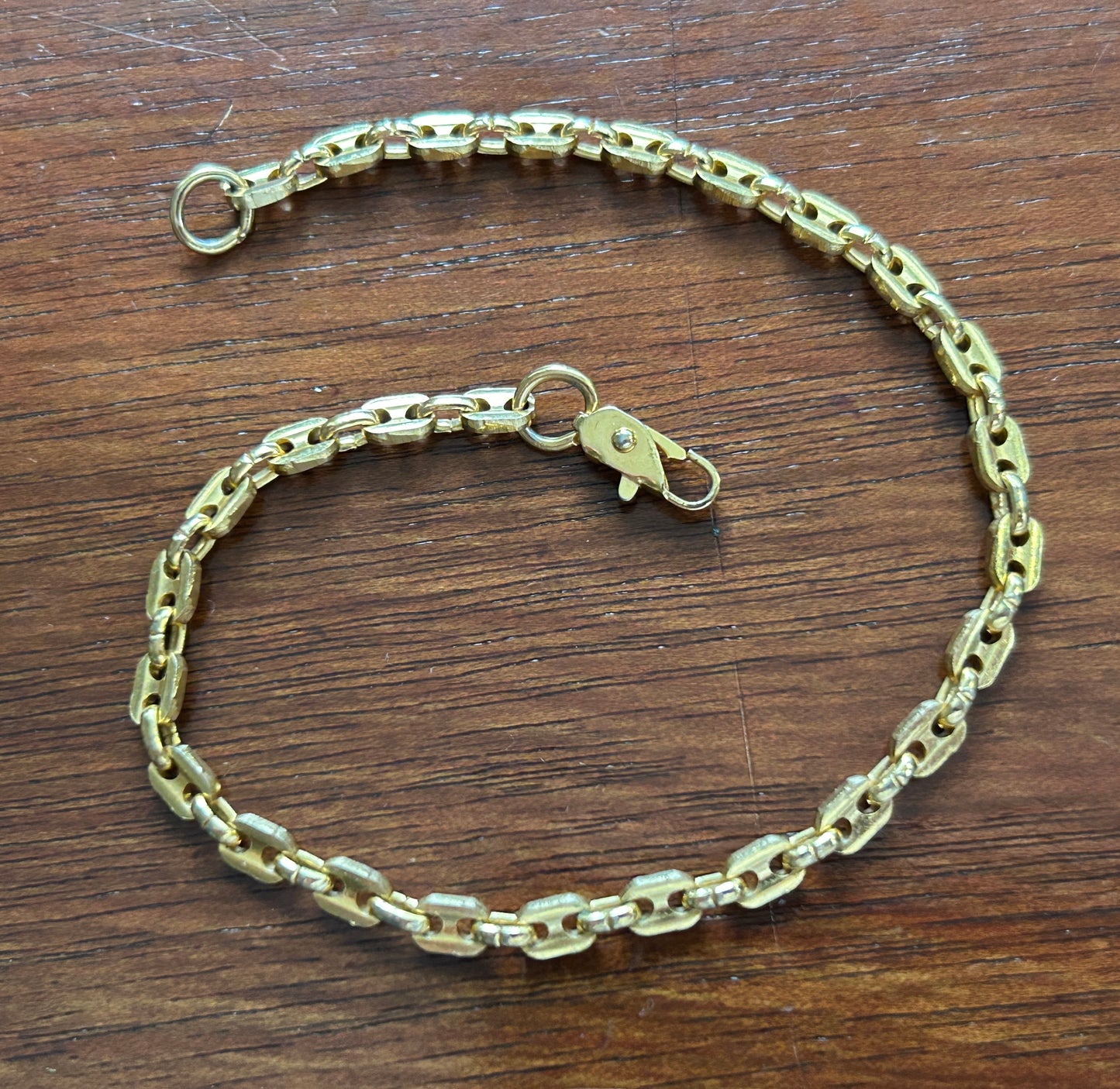 Fashion Gold Tone Metal Anchor Chain Link Bracelet 7.5" Long