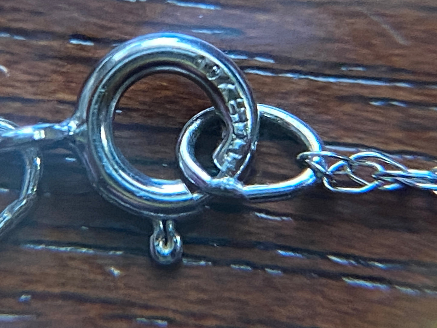 10k White Gold 18" Chain Necklace Diamond Slide Pendant