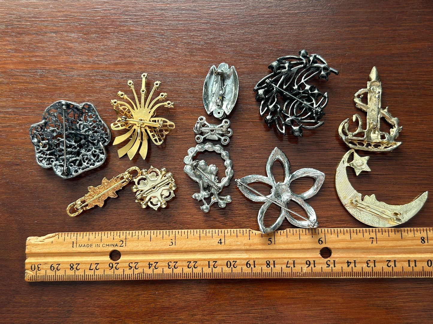 Vintage to Now Brooch Pin Lot Brooches Rhinestones Enamel Flowers Faux Pearl