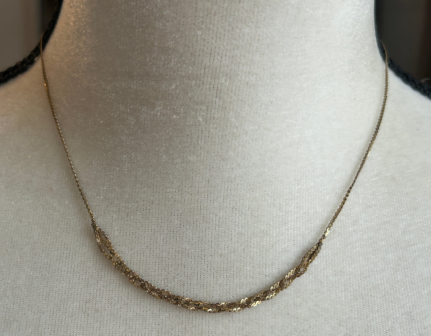 Vintage CACO 14k Yellow Gold Filled Twist Chain Braided Collar Necklace