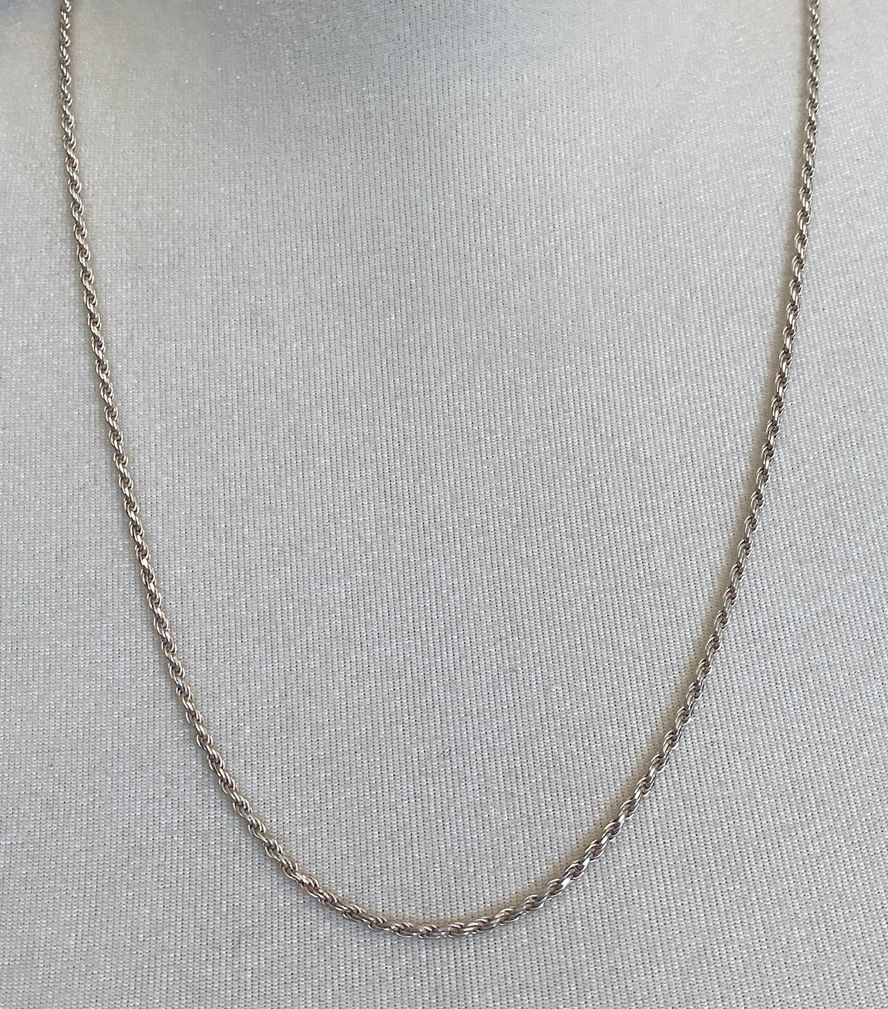 Sterling Silver 925 Twist Chain Necklace 24" Long x 2mm Wide