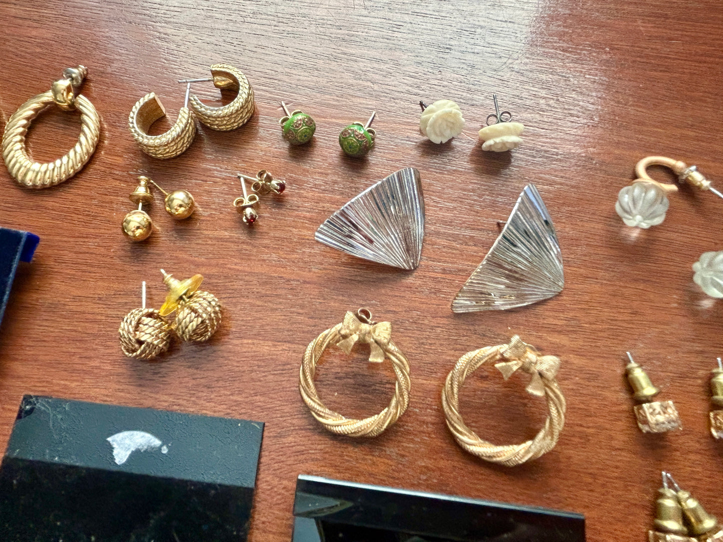 Lot of Vintage to Now Gold Silver Tone Pierced Earrings Napier Avon Knots Hoops