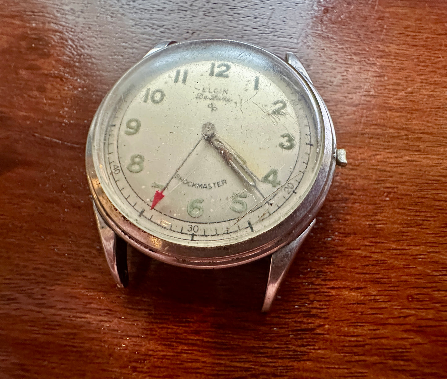 Vintage Elgin Deluxe Shockmaster 685 Military Watch Damaged