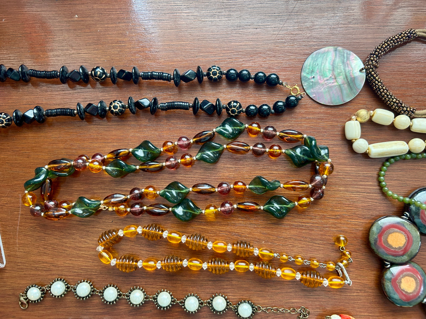 Vintage to Now Southwest Boho Jewelry Lot Faux Turquoise Pearl Beads Shell More