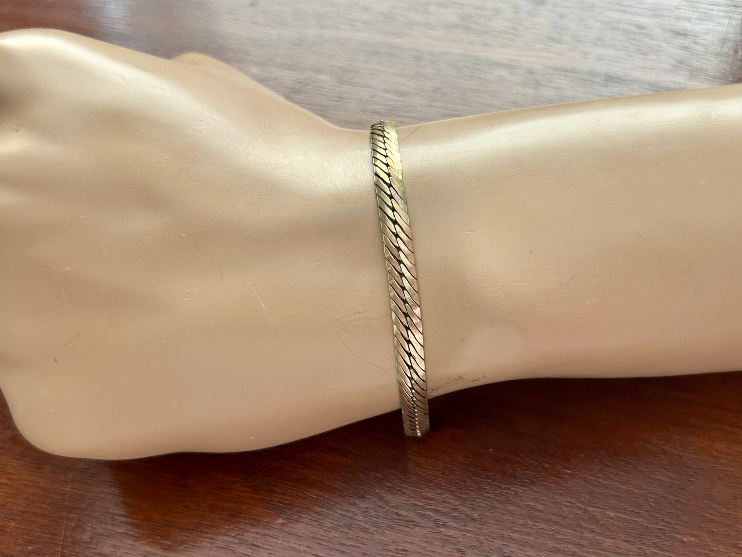 Vintage 14k Gold Filled Wide Bracelet 7.5" Long