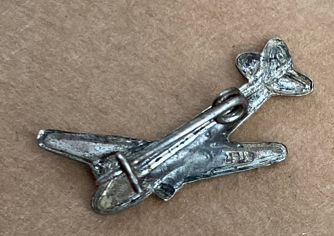 Sterling Silver 925 Airplane Boeing Jet Brooch Pin