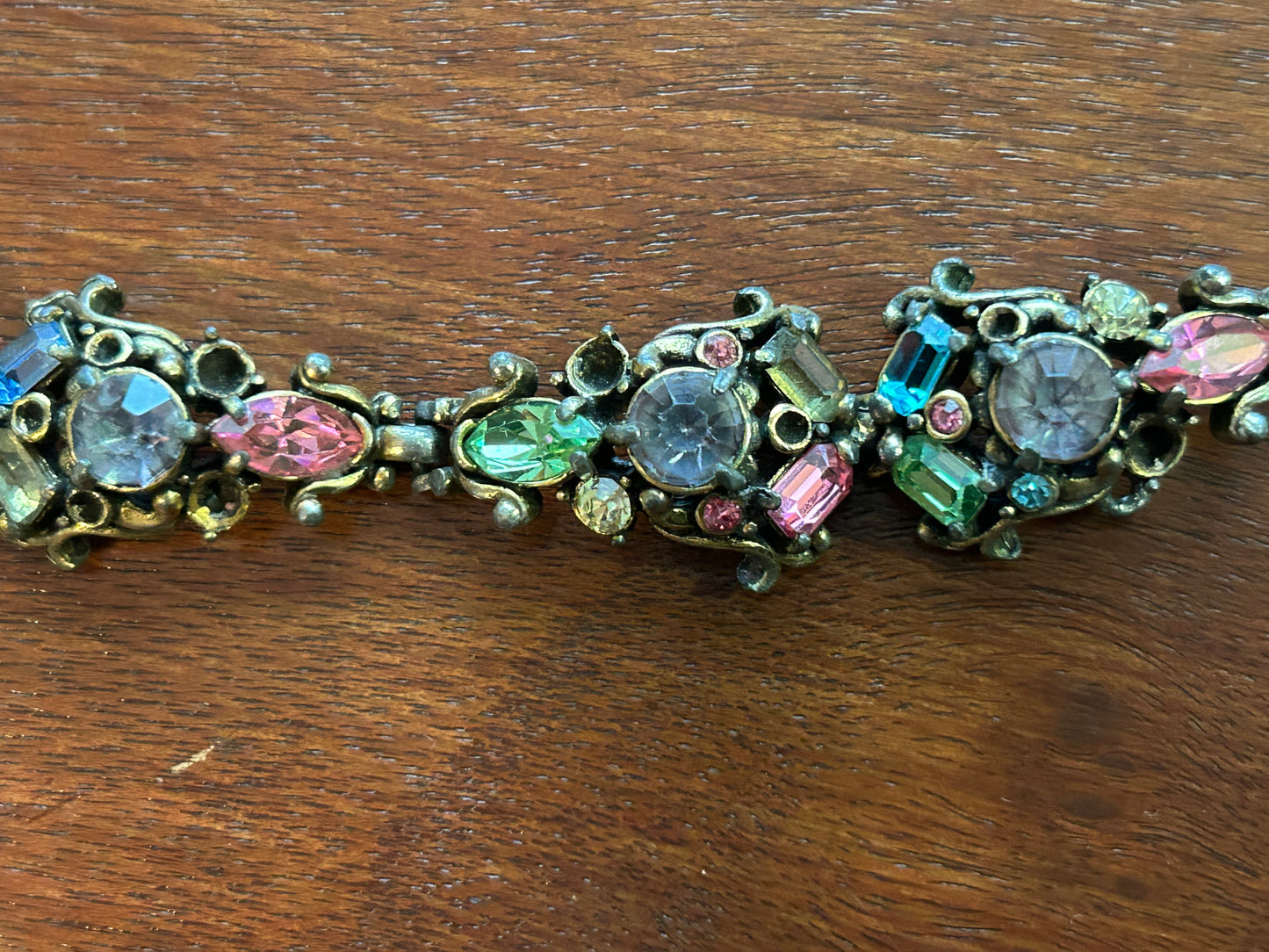 Vintage 50's Holly Craft Signed Rhinestone Bracelet MISSING RHINESTONES