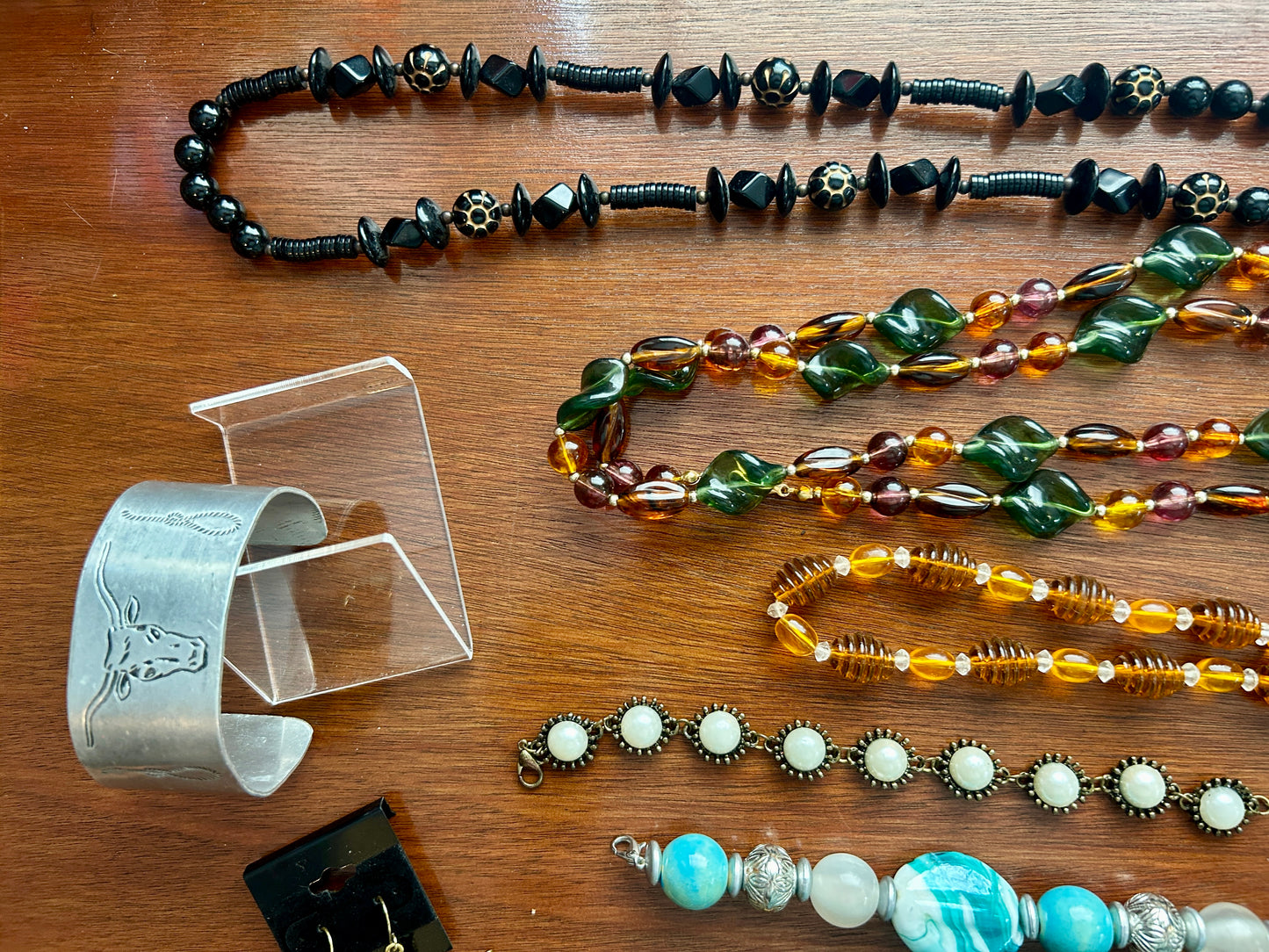 Vintage to Now Southwest Boho Jewelry Lot Faux Turquoise Pearl Beads Shell More