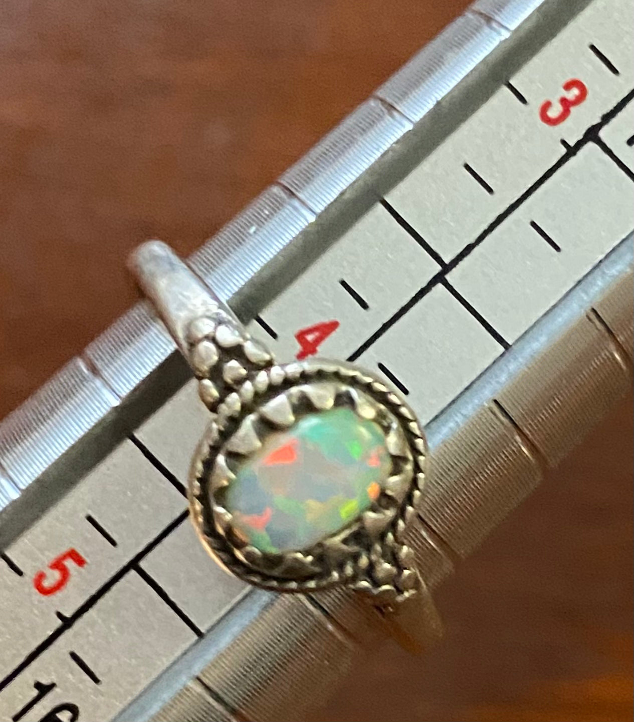 Sterling Silver 925 Opal Ring Sz 4