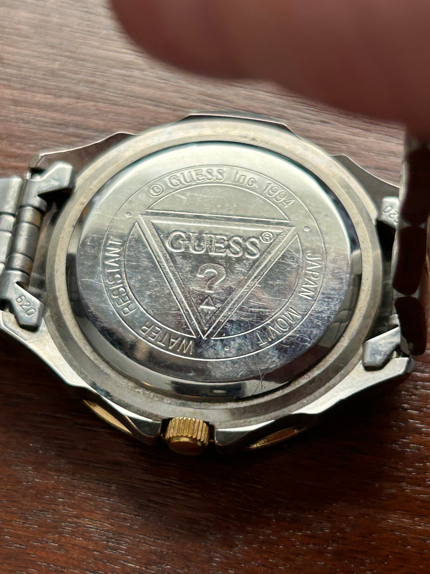 Vintage 90's Guess Mens Chronograph Wristwatch Watch 1994 Blue Dial