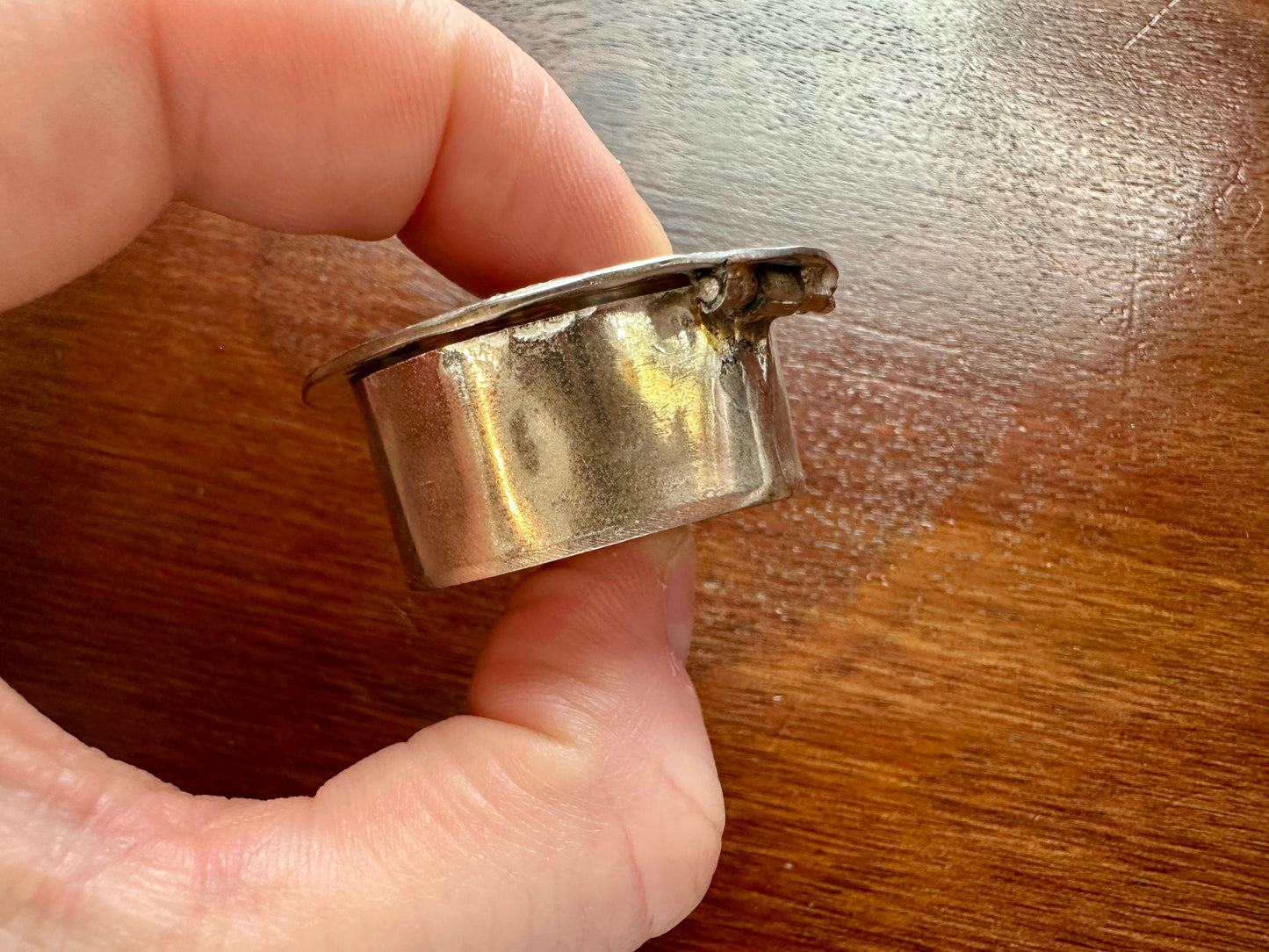 Vintage Alpaca Silver Mayan Aztec Pill Jewelry Trinket Box Hinged