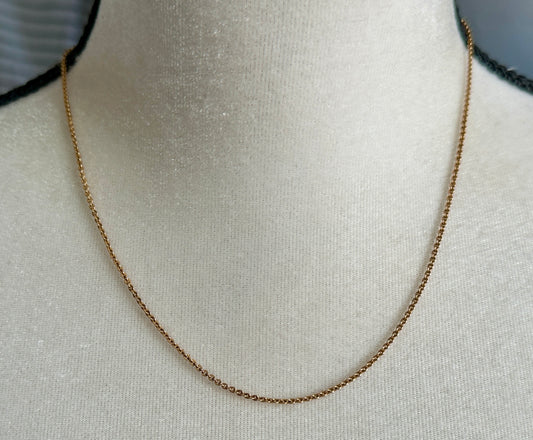 Vintage Antique 1/20 12k Yellow Gold Filled Rolo Chain Link Necklace