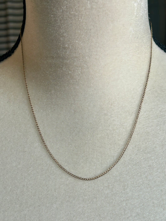 Vintage 12k Yellow Gold Filled Thin Chain Length Necklace 18" Long x 2mm