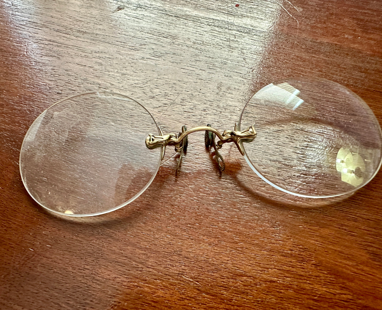 Vintage Antique Gold Filled Frameless Shur-On Pince Nez Glasses Eyeglasses