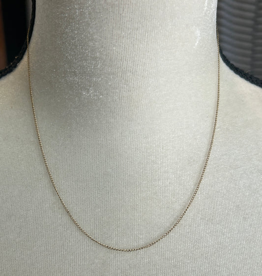 Vintage 14k Gold Filled Thin Chain Necklace 18" Long x 1mm Wide