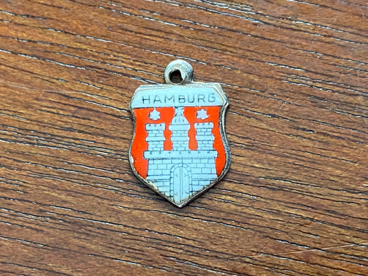 Vintage Sterling Silver 925 Hamburg Germany Enamel Castle Charm