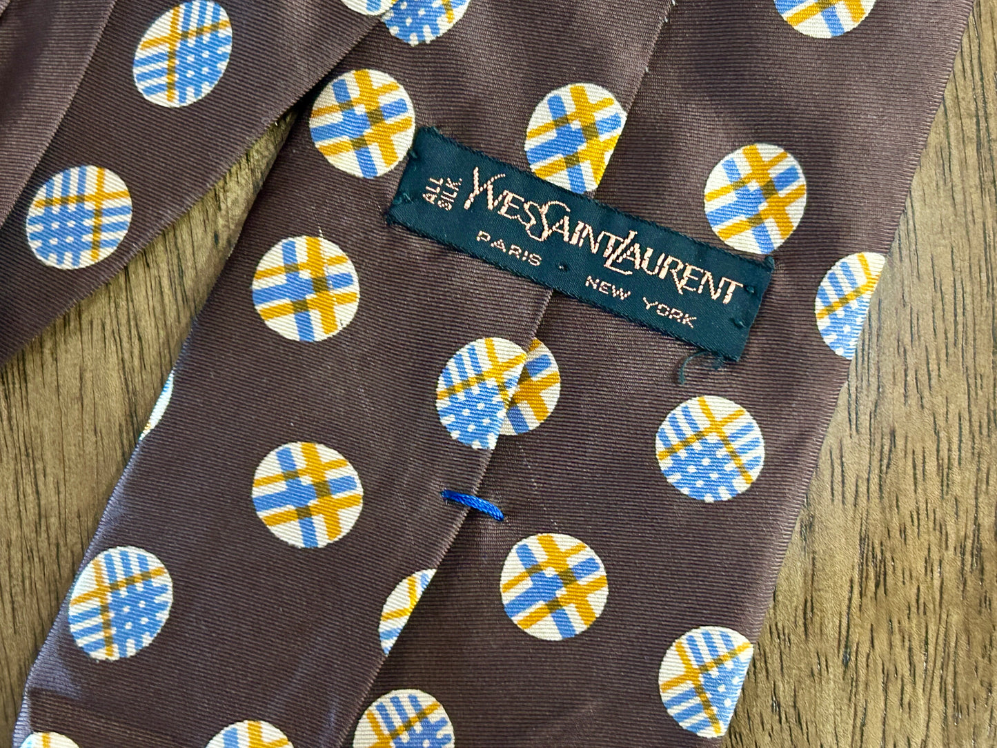 Vintage Midcentury 60s YSL Yves Saint Laurent Geometric Tie 100% Silk