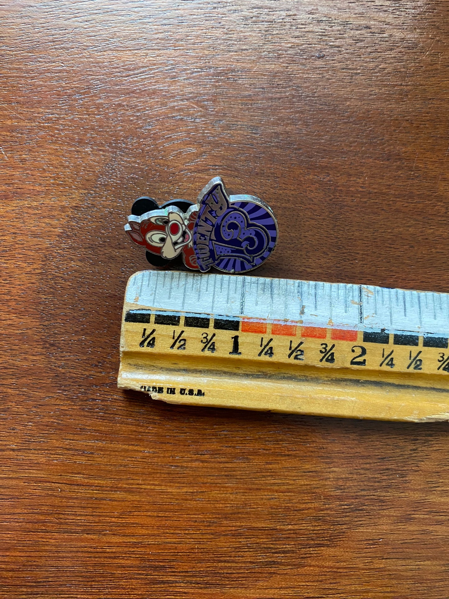 Disney Enamel Purple Black Painted Chip 'n' Dale Collectible Pin Brooch