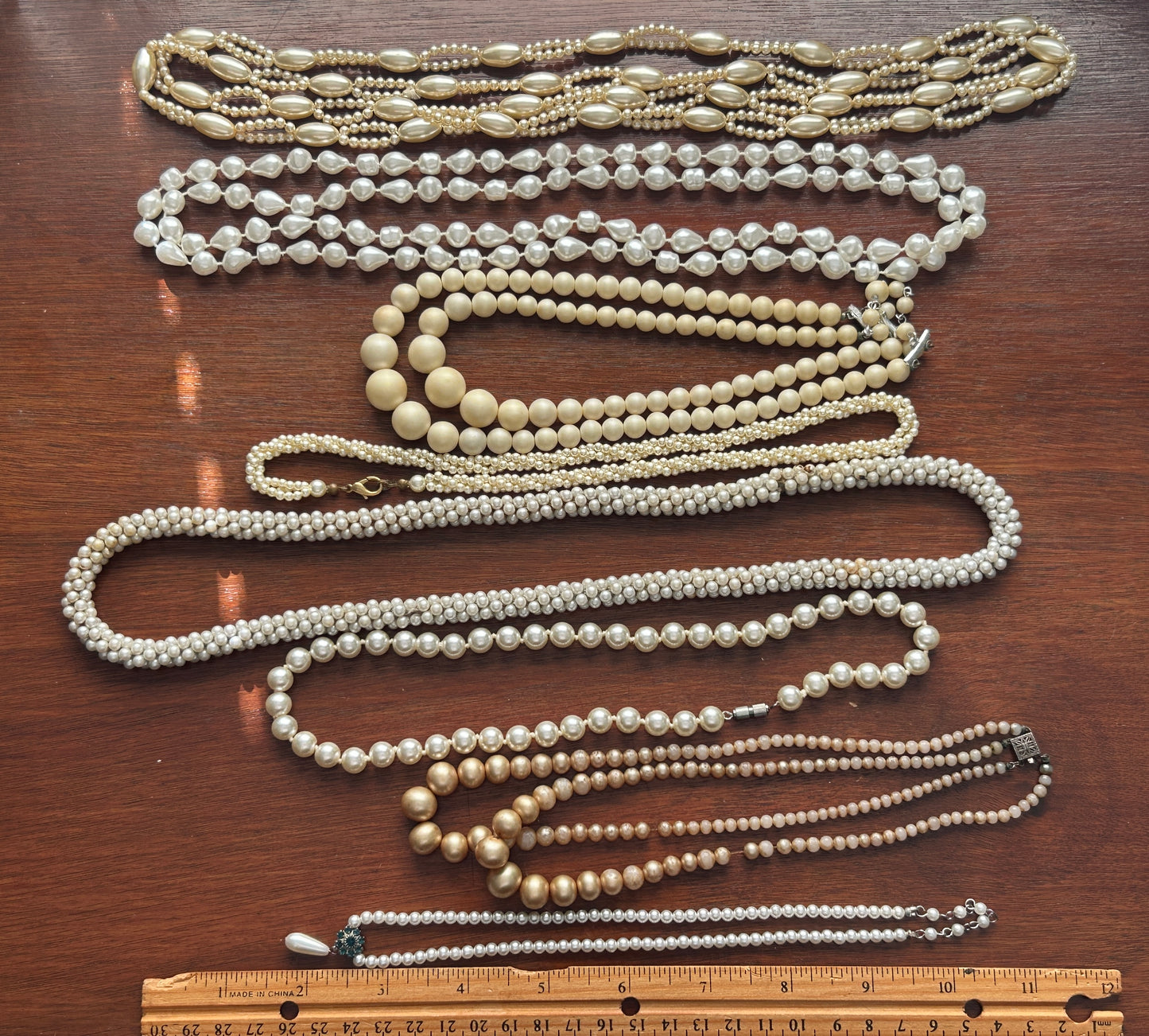 Vintage to Now Faux Pearl Necklace Lot Single Multistrand Opera Length