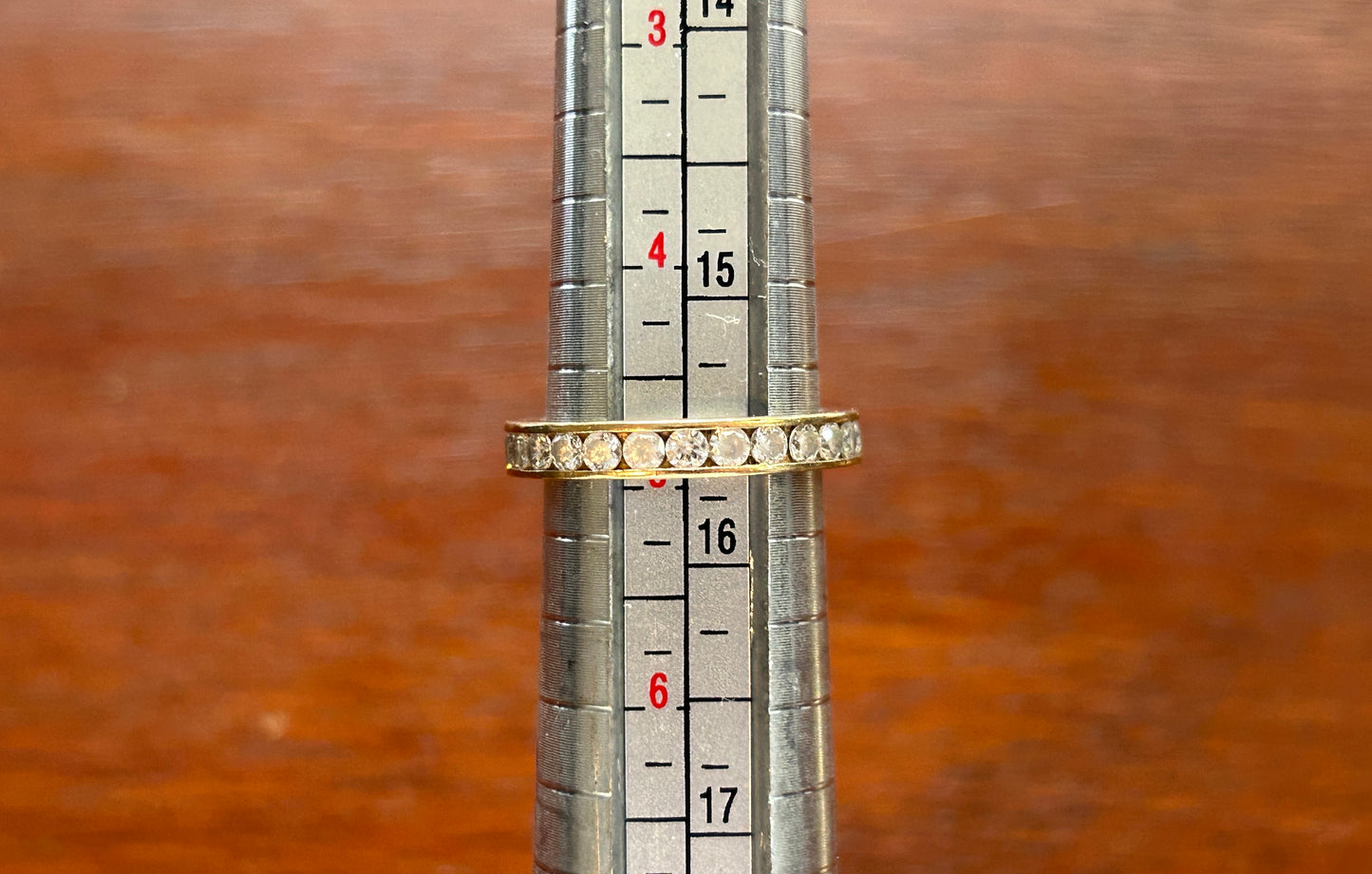 14k Yellow Gold Diamonique CZ Channel Set Eternity Band Sz 4.75