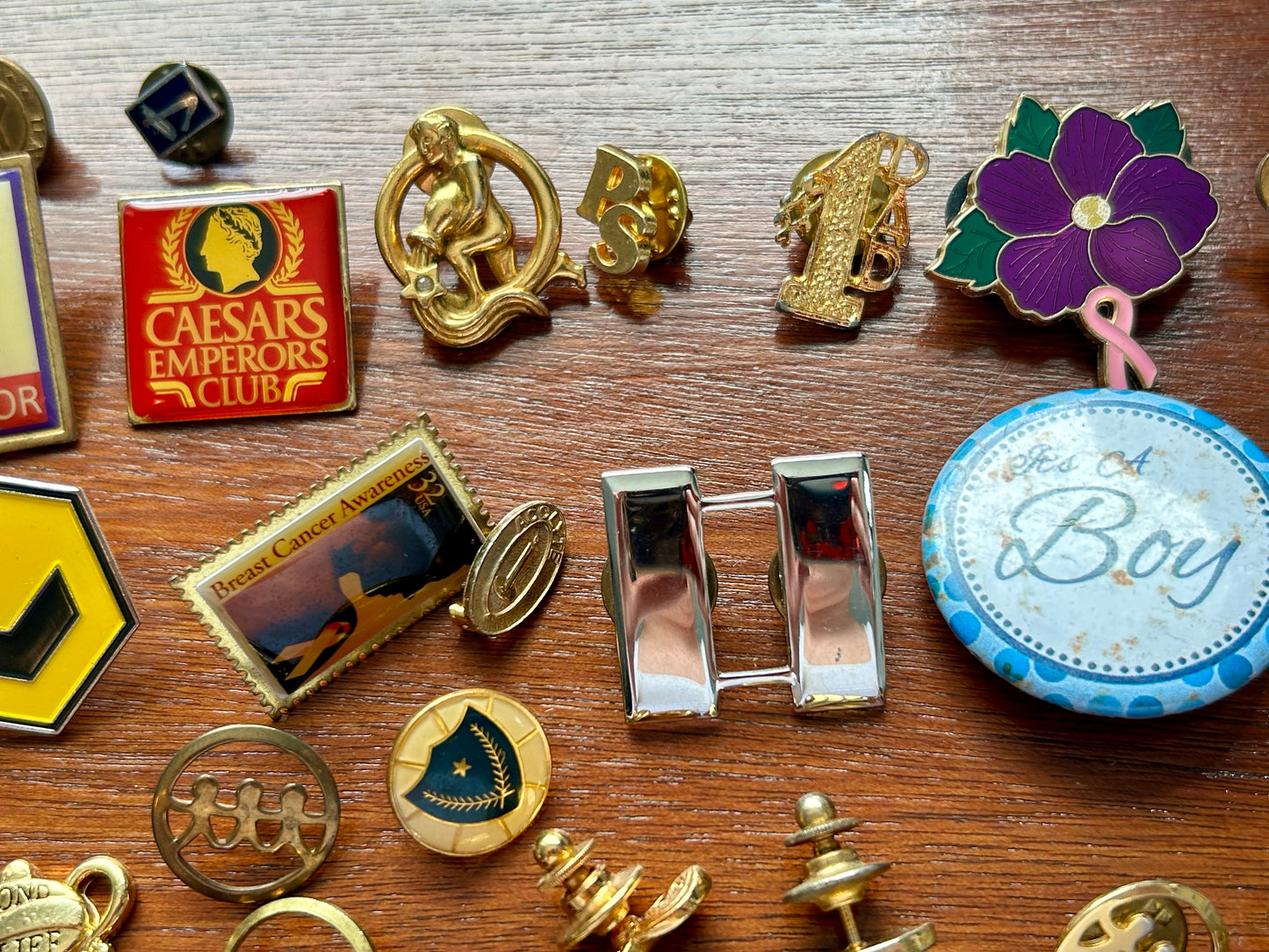 Vintage to Now Lapel Pin Pinbacks Lot Employee Service Organization Advertising