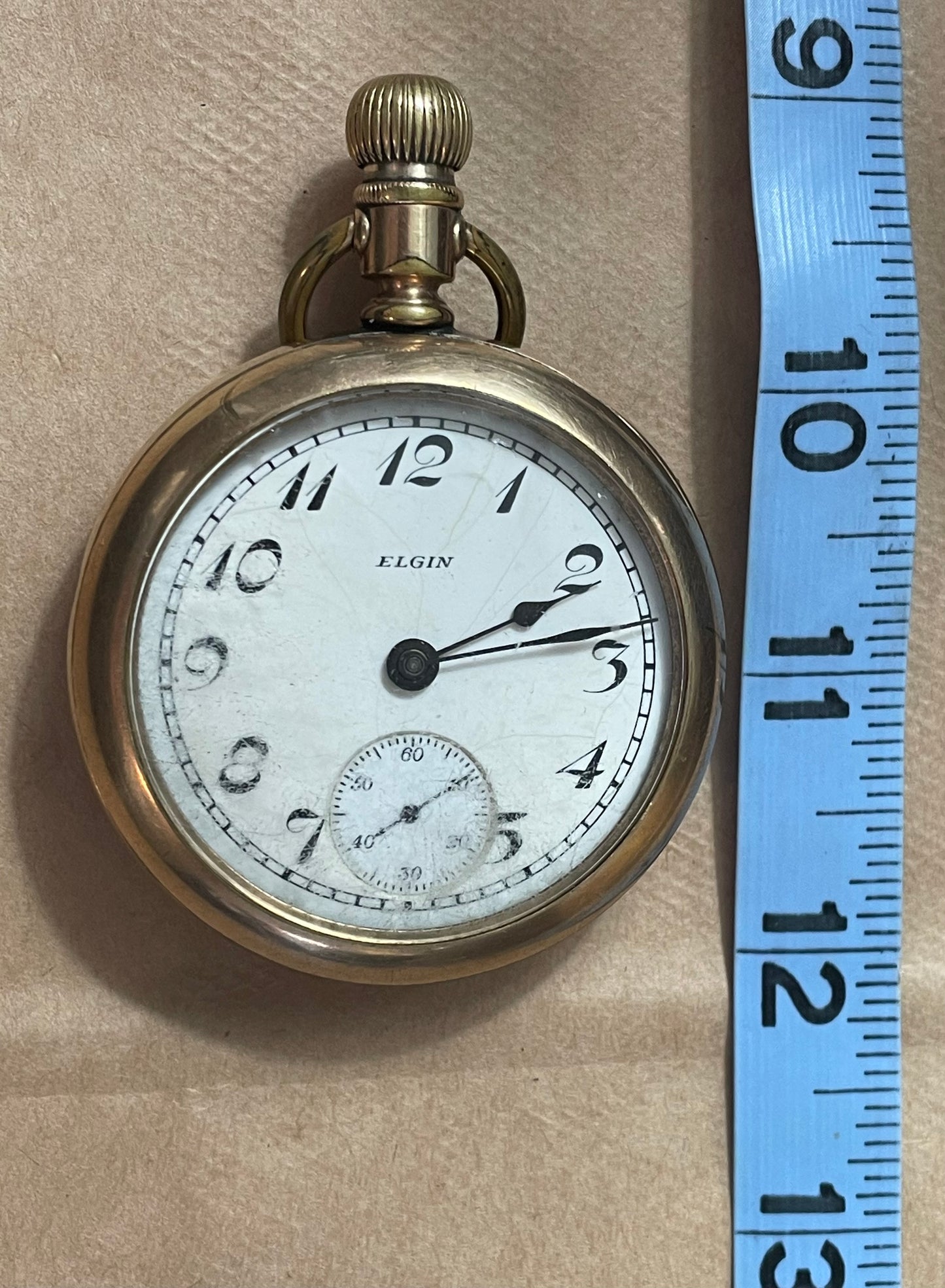 Antique 1901 Elgin Open Faced Pocket Watch 15J Gold Filled 18s