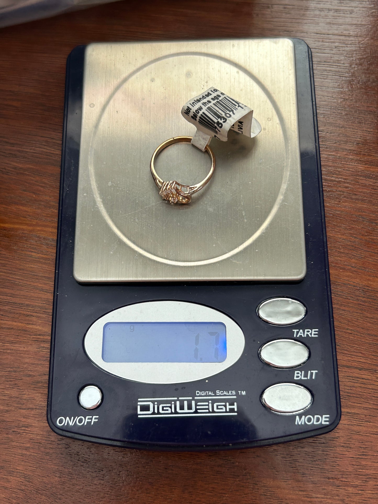 10k Yellow Gold CZ .15ctw Cubic Zirconia Open Heart Ring Sz 6.75