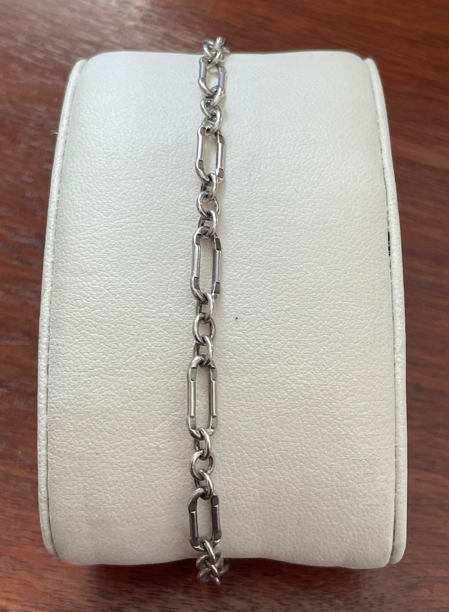 Silver Tone Paperclip Chain Link Bracelet