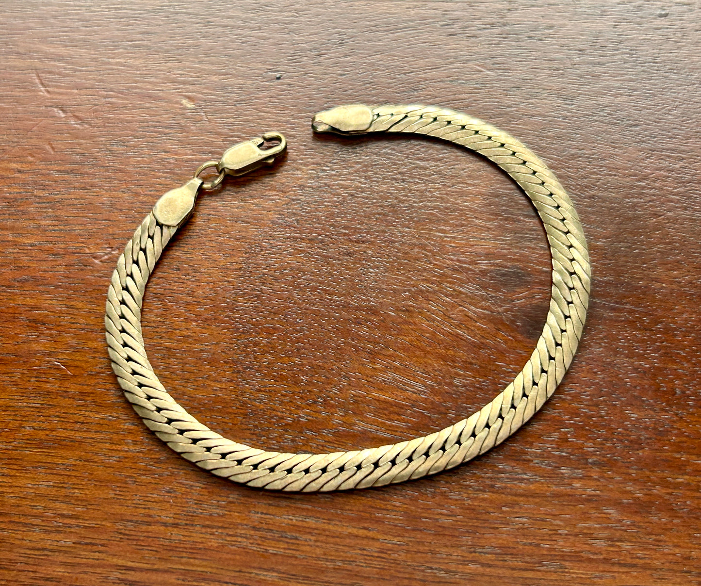 Vintage 14k Gold Filled Wide Bracelet 7.5" Long