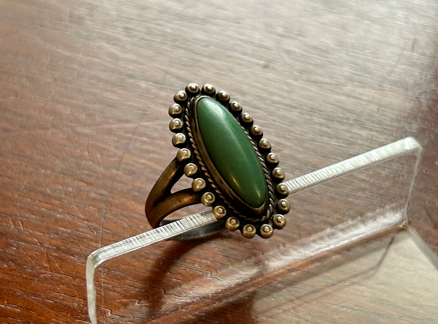 Vintage Bell Trading Post Sterling Silver 925 Green Turquoise Ring Sz 6.25