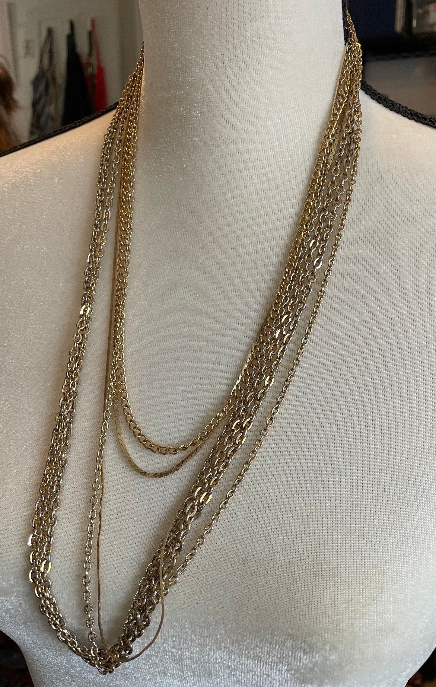 Lot of Gold Tone Chain Necklace Varying Lengths