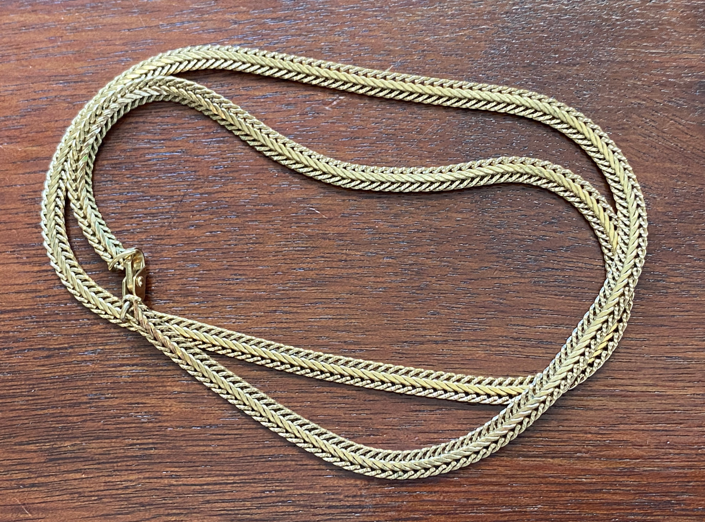 Vintage Gold Tone Fancy Chain Necklace