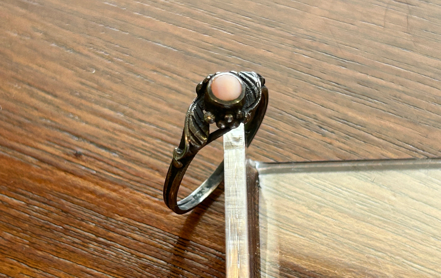 Sterling Silver 925 Pink Stone Ring Sz 4