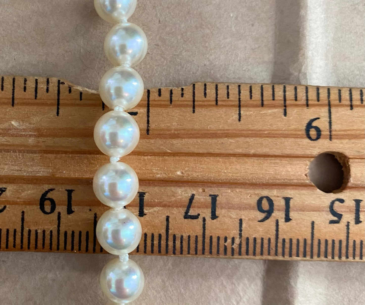 Vintage Sterling Silver 925 Faux Single Pearl Strand Necklace