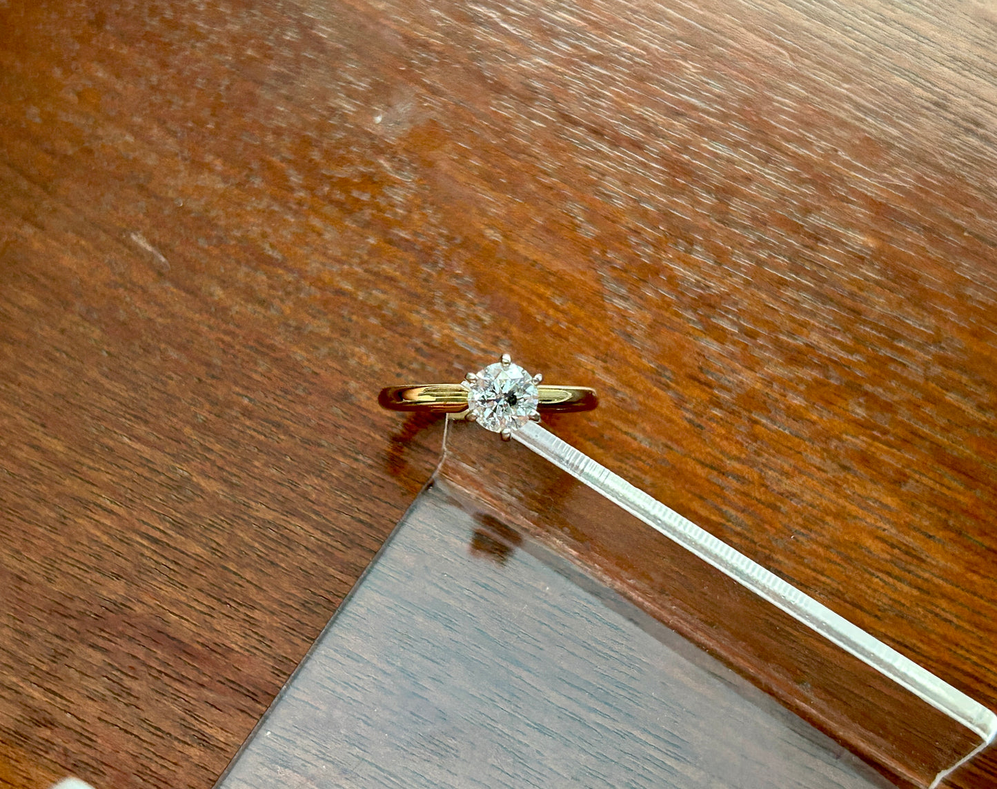 14k Gold 3/4ct Round Diamond Solitaire Engagement Ring Sz 6 Signed FTH