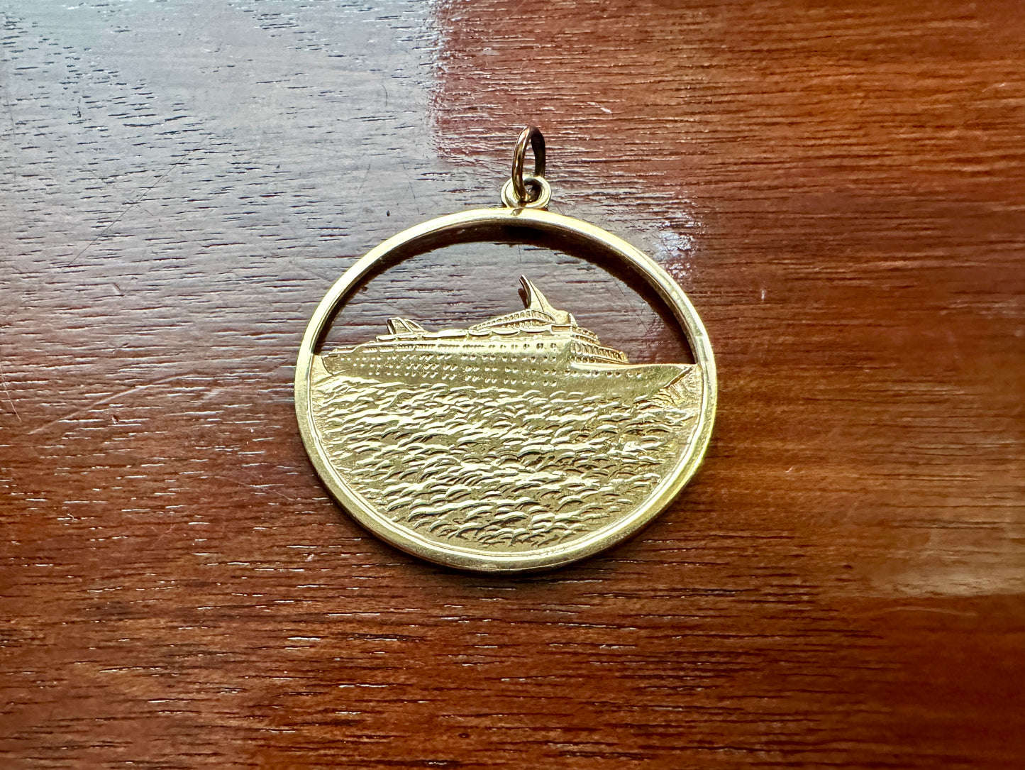 Vintage 10k Yellow Gold M/S Starward Souvenir Ship Charm Pendant Fob