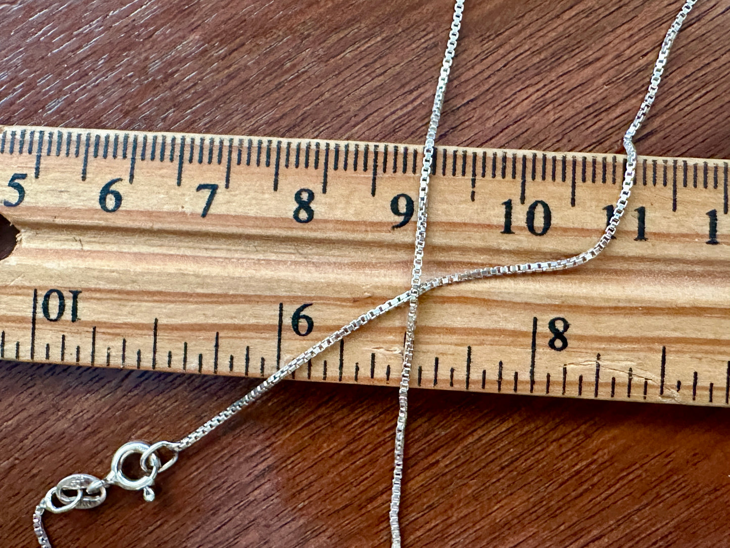 Sterling Silver 925 Box Chain Necklace 18" Long x 1mm Wide