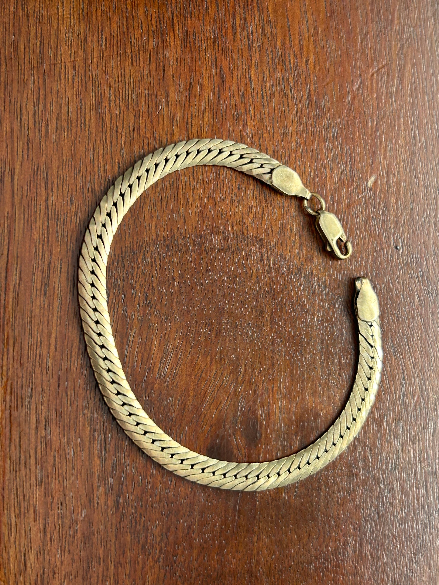 Vintage 14k Gold Filled Wide Bracelet 7.5" Long