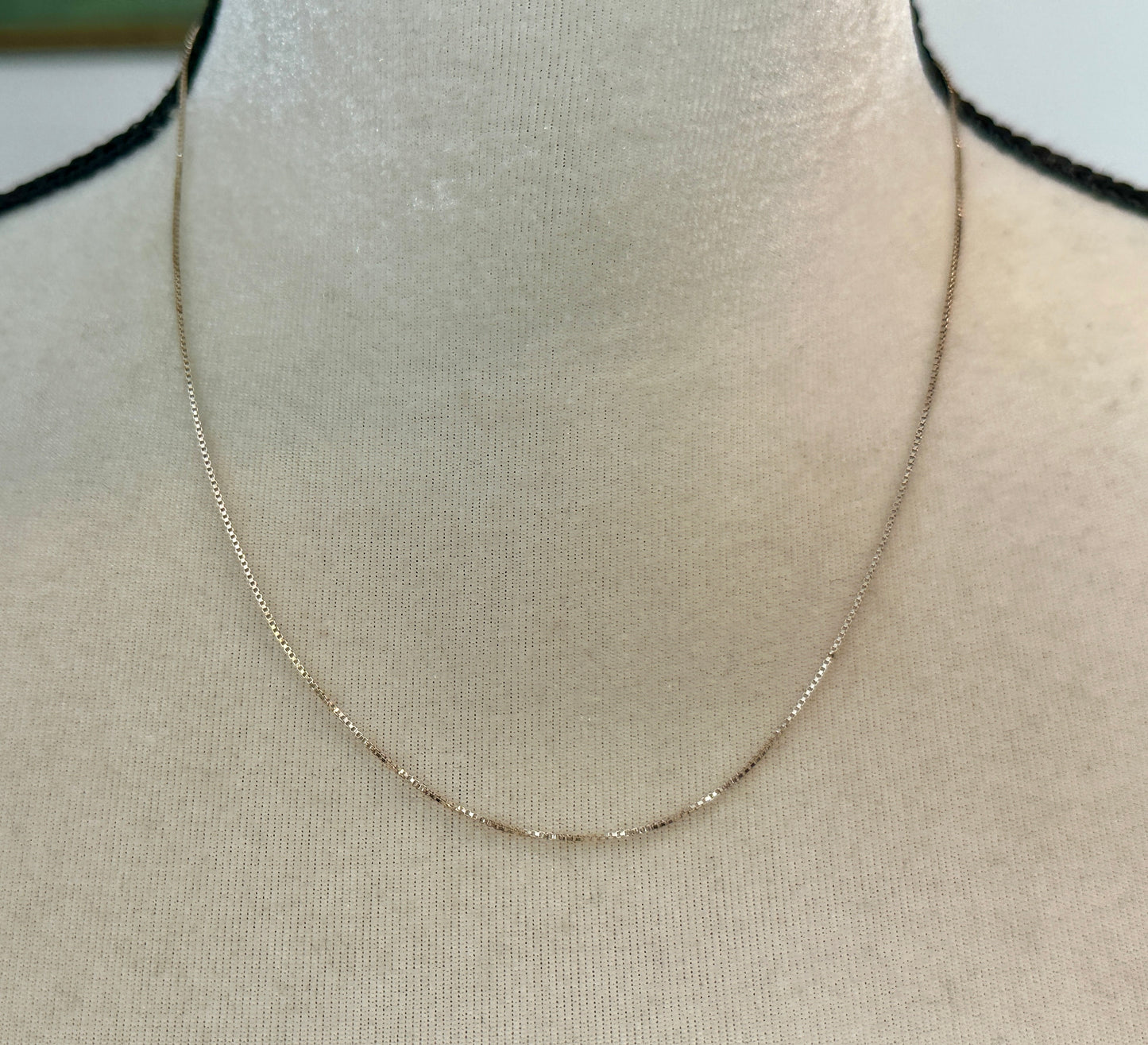Sterling Silver 925 Box Chain Necklace 18" Long x 1mm Wide