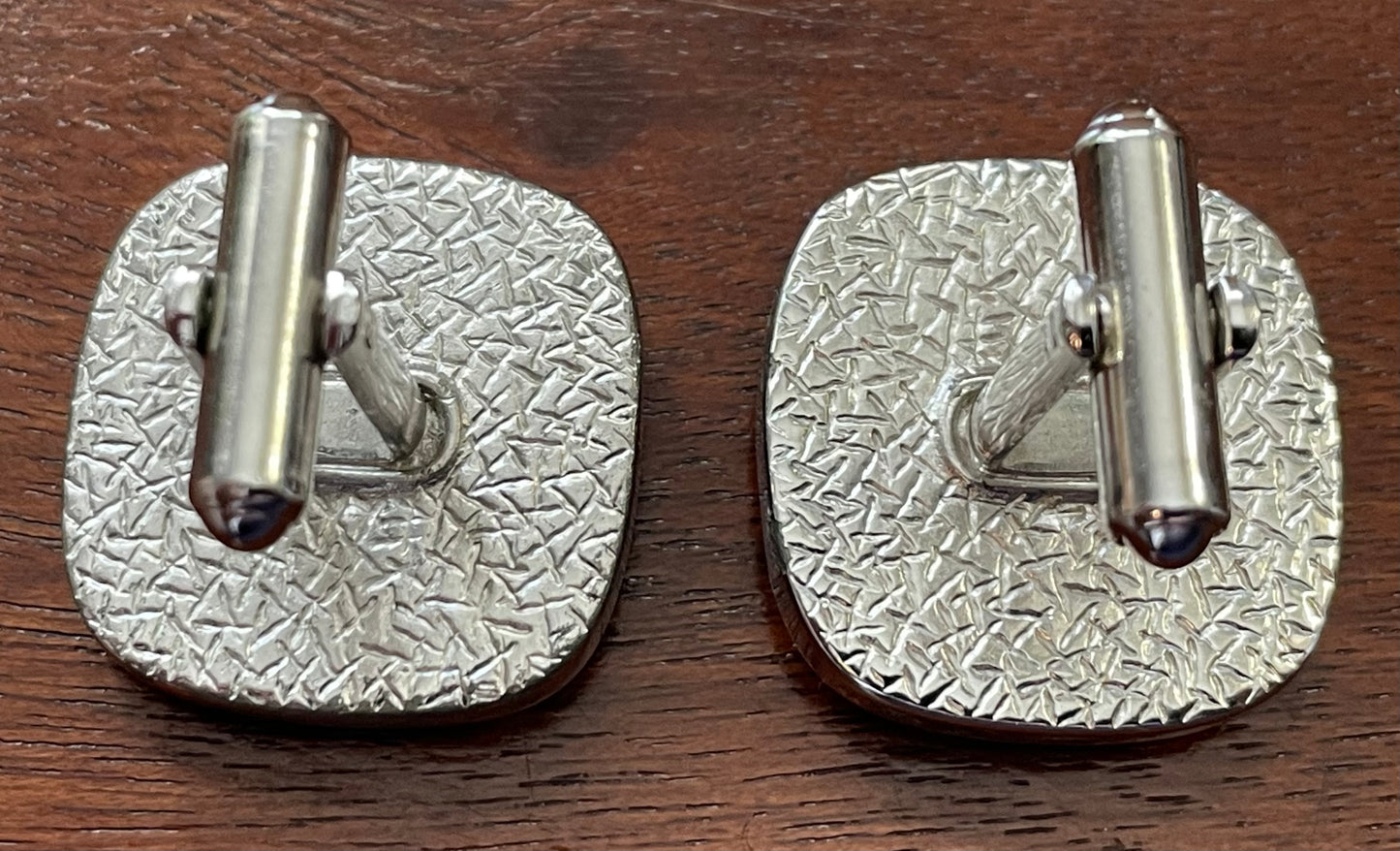 Vintage Hickok Silver Tone Black Pink Donkey Cuff Links