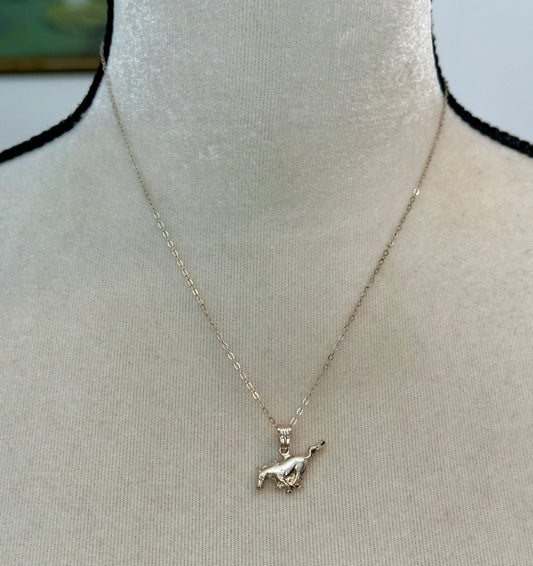 Sterling Silver 925 Chain Link Horse Pendant Necklace 18" Long