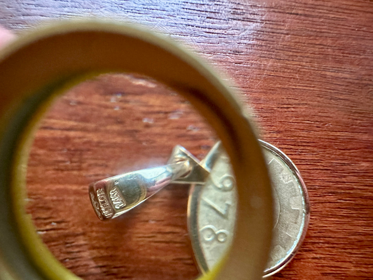 Vintage Signed Milor 14k Yellow Gold Bezel w 1978 200 Lire Coin Necklace Pendant
