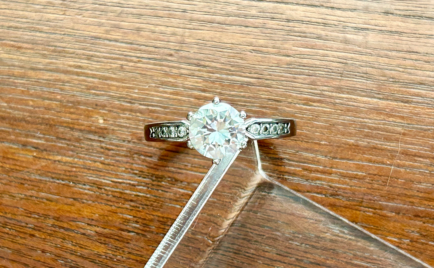 Sterling Silver 925 CZ Cubic Zirconia Solitaire Channel Set Ring Sz 8.5