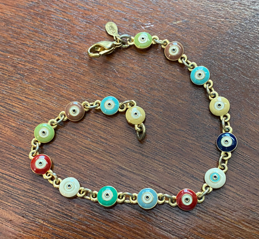 Joan Rivers Multicolor Enamel Gold Tone Bracelet