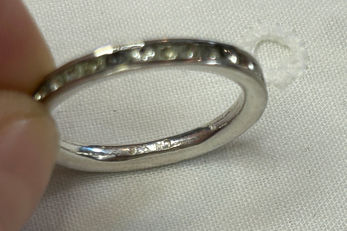Sterling Silver 925 Channel Set CZ Eternity Band Ring Sz 8.25