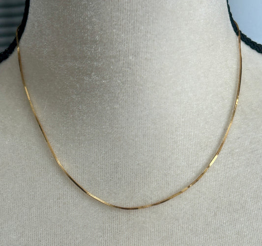 14k Yellow Gold Snake Chain Necklace Gold 17.25" Long