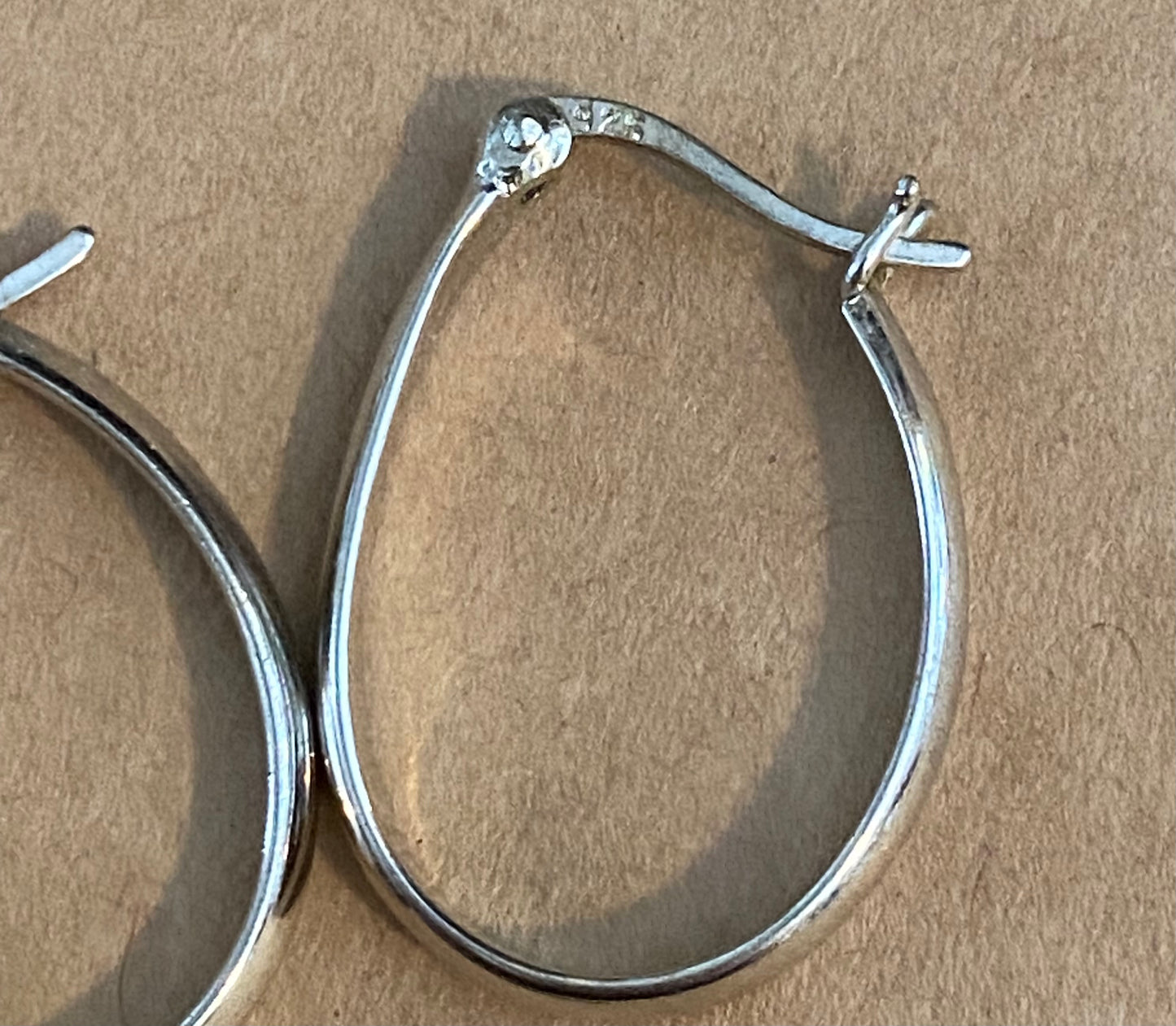 Sterling Silver 925 Medium Large Hoop Pierced Earrings