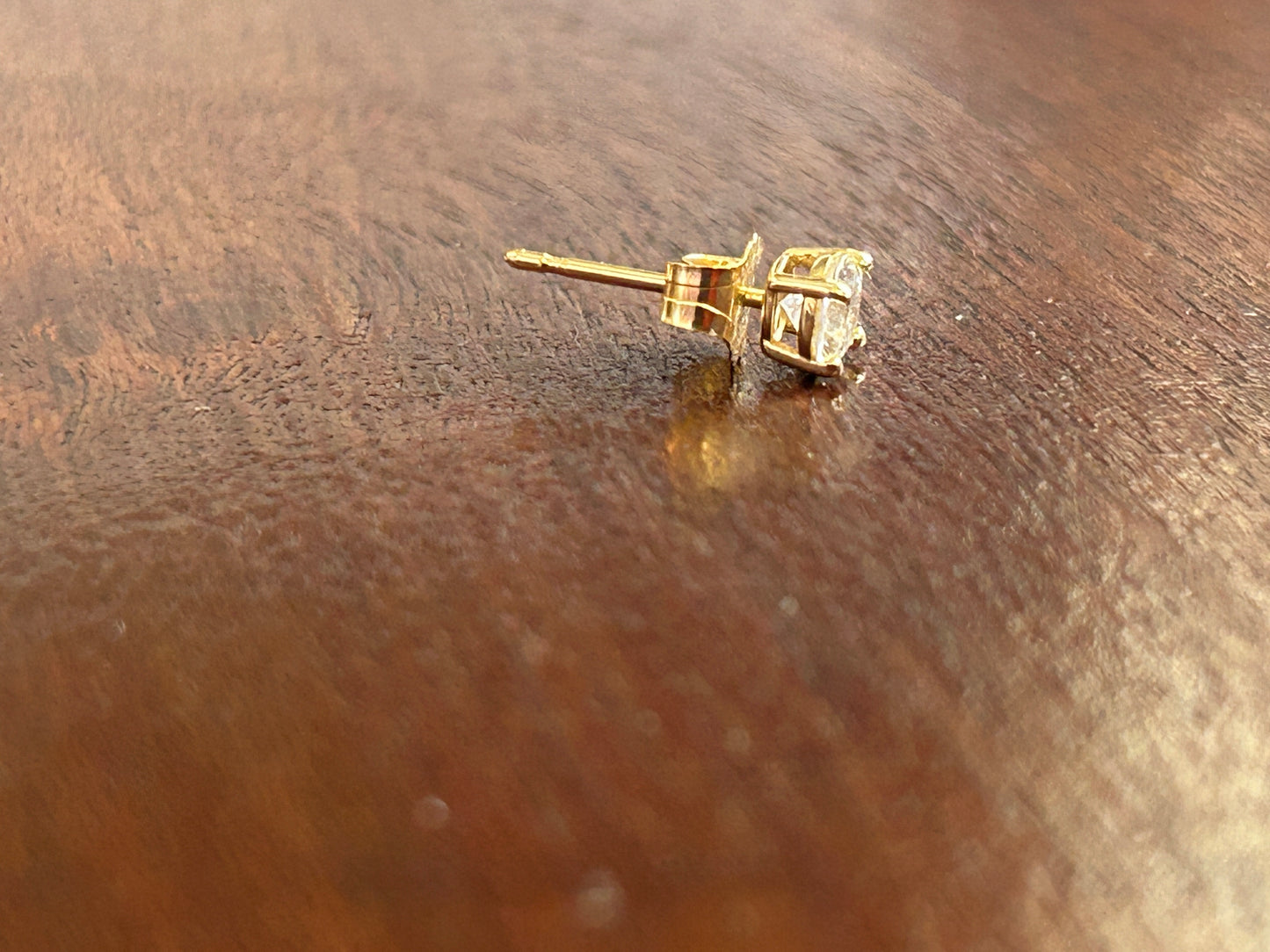 14k Yellow Gold Round .25ct Diamond SINGLE Stud Earring