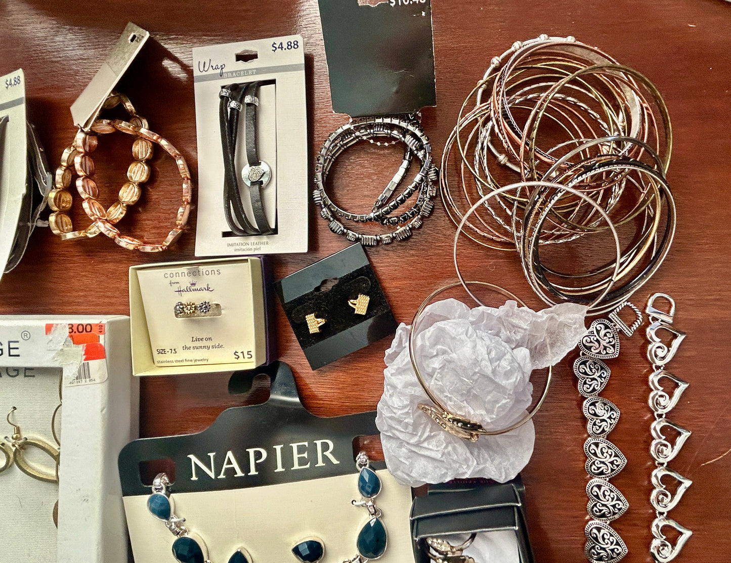 Contemporary Jewelry Lot Some New Signed Napier Bangles Bracelets Earrings More