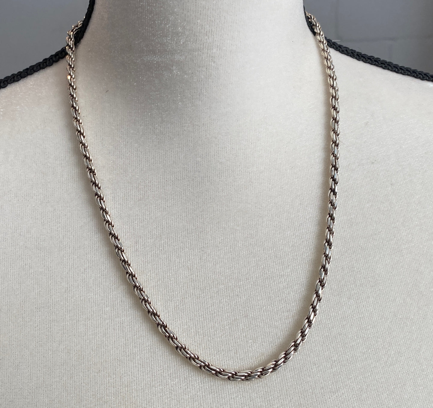 Sterling Silver 925 Twist Rope Chain Necklace 34g Heavy